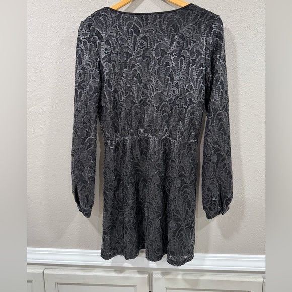 Honey Punch Matte Black Sequin Mini Dress - Picture 6 of 7